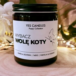 Świeca sojowa "Puppy Collection" - Wybacz, wolę koty 140g